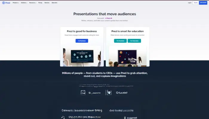 Prezi: Dynamic, non-linear presentations with zooming interface.