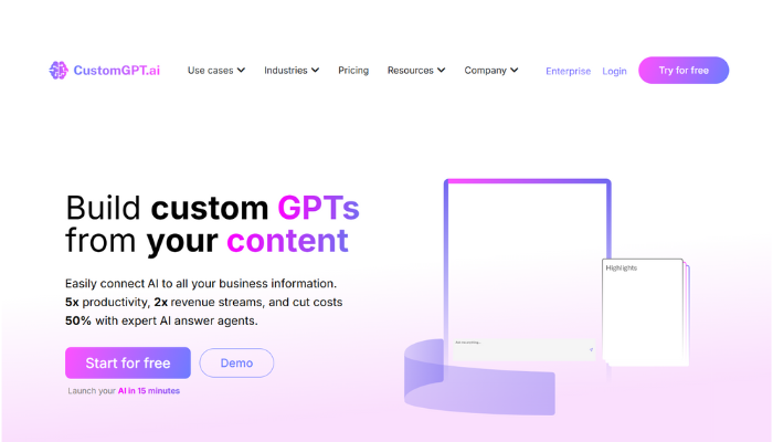 https://customgpt.ai/ CustomGPT.AI build custom gpts from your content