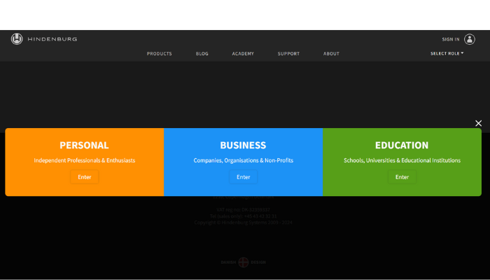 https://hindenburg.com/ Hindenbrug personal, business, and education