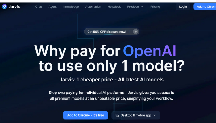 https://jarvis.cx/ jarvis Why pay for open ai to use only 1 model