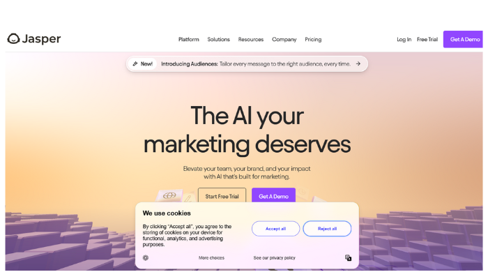 Jasper.ai https://www.jasper.ai/ The AI your marketing deserves