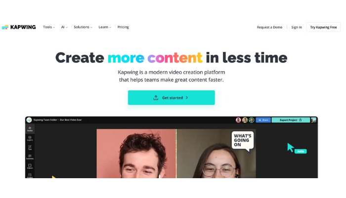 https://www.kapwing.com/ Kapwing create more content in less time