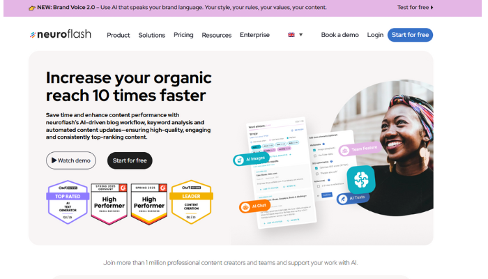 https://neuroflash.com/ Neuroflash increase your organic reach 10 times faster