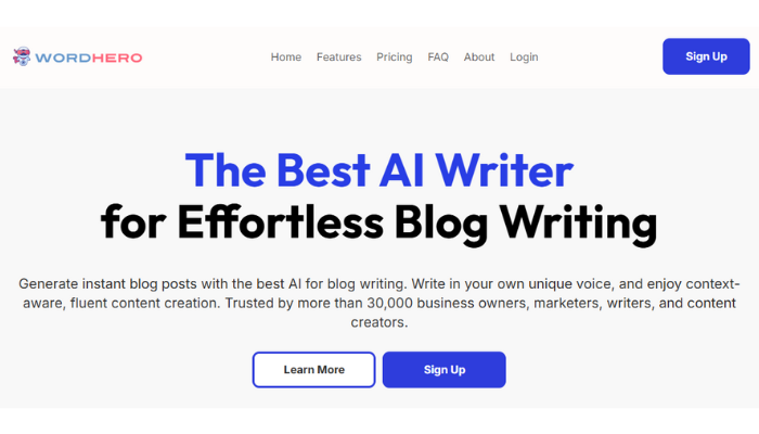 https://wordhero.co/ wordhero the best ai writer for effortless blog writing
