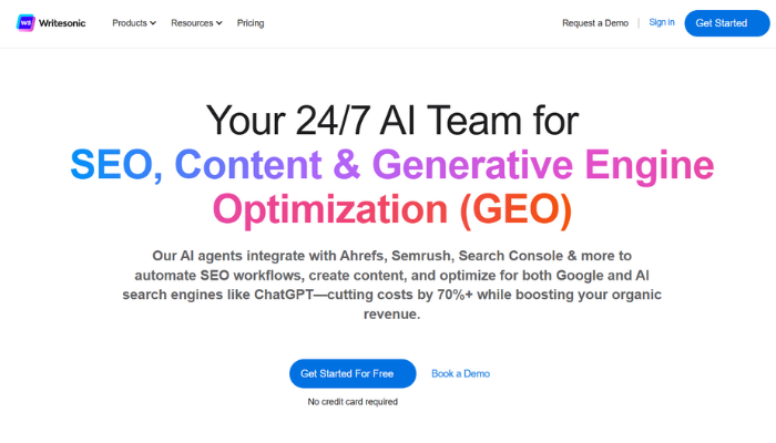 Writesonic.ai https://writesonic.com/ your 24/7 AI Team for SEO, Content & Generative Engine Optimization (GEO)