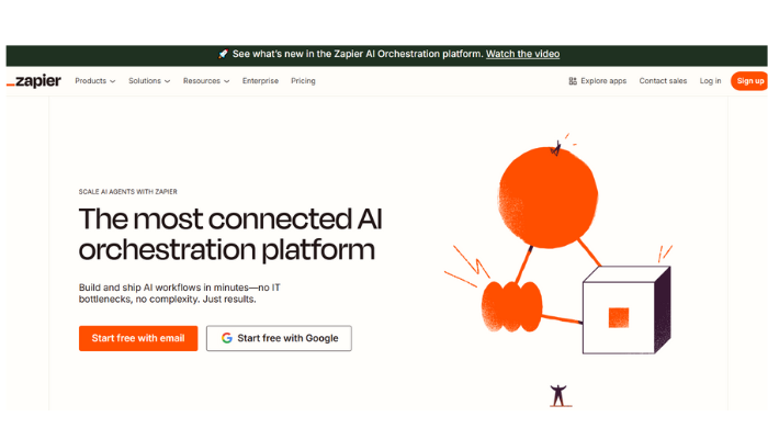 https://zapier.com/ zapier the most connected AI orchestration platform