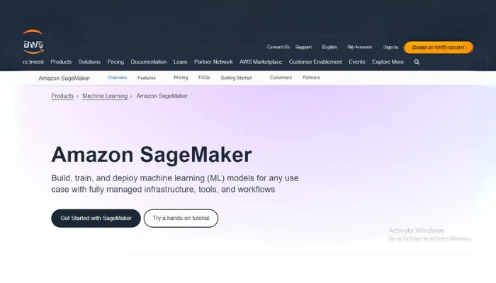 Amazon SageMaker simplifies the machine learning process for developers and data scientists. 