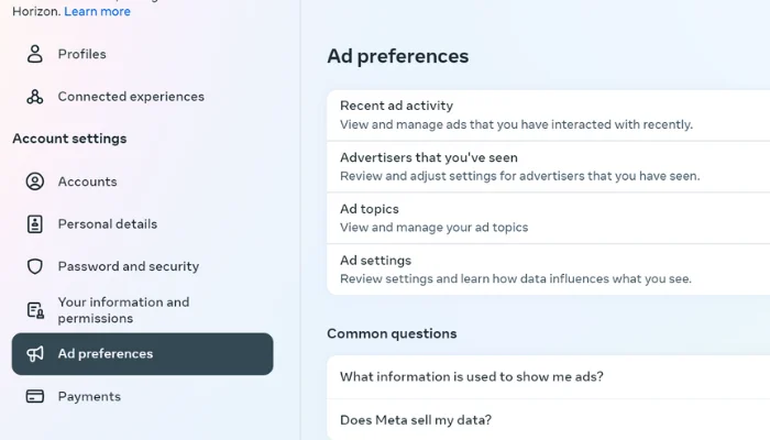 ad preferences trend on facebook