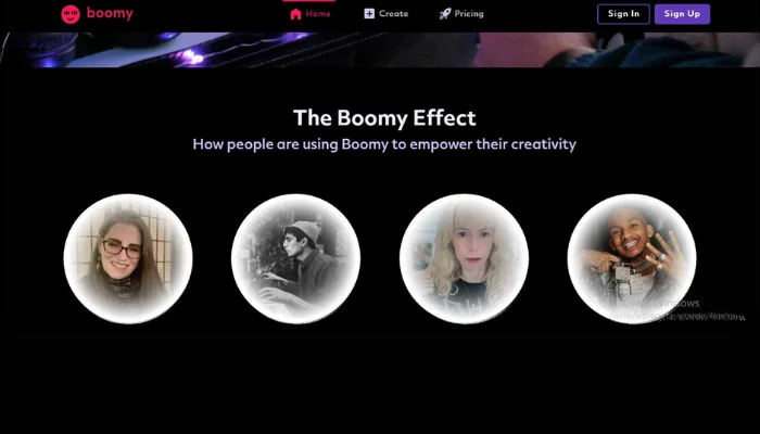 Boomy is an AI music generator that creates custom music tracks based on user preferences.