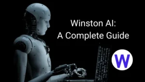 Describing Text Winston ai with icon and robot